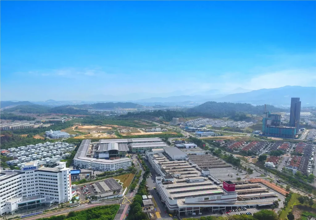 Aerial view of urban landscape.