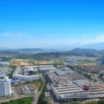Aerial view of urban landscape.