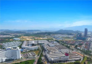 Aerial view of urban landscape.